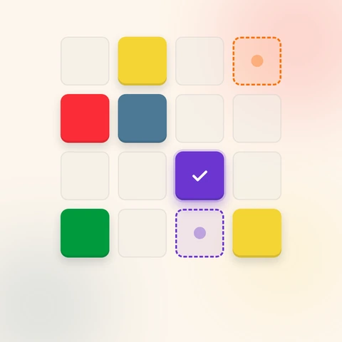 Chroma Lune game board showing color tiles merging